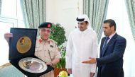 Emir H H Sheikh Tamim bin Hamad Al Thani met yesterday at the Emiri Diwan with a delegation comprising members of Al Bunyan Al Marsous forces in the fraternal country of Libya, who called upon the Emir to greet him on the occasion of their visit to Qatar.