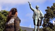 A statue of Captain James Cook stands in Sydney's Hyde Park on Aug 25, 2017. Photo: AFP.