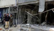 Afghan security forces inspect at the site of a suicide bomb attack in Kabul, Afghanistan August 29, 2017. REUTERS/Omar Sobhani