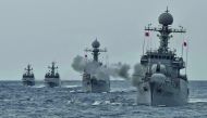 South Korea's naval ships take part in a military drill for possible attack from North Korea in the water of the East Sea, South Korea September 5, 2017. Republic of Korea Navy/Yonhap via REUTERS 