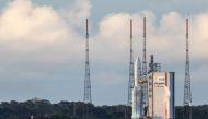 An Ariane 5 rocket prepares to lift off from the French Guiana Space Center with Brazilian and South Korean satellites on board, May 4, 2017 in Kourou, French Guiana. — AFP.