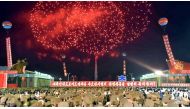 Tens of thousands of people gathered in Kim Il-Sung Square for a mass celebration and fireworks display for scientists involved in North Korea's nuclear test. (Photo: AFP/KCNA via KNS).