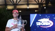 NEW YORK, USA: Rafael Nadal of Spain shows off his trophy after defeating Kevin Anderson of South Africa in Men's Singles final match within the 2017 US Open Tennis Championships at Arthur Ashe Stadium in New York, United States on September 10, 2017. (Mo