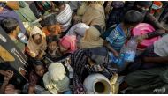 Around 164,000 mostly Rohingya refugees have crossed into Bangladesh in the last fortnight to escape fighting in Myanmar's Rakhine state, the UN says. (Photo: AFP/K M Asad).