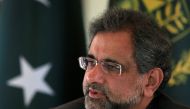 Pakistan's Prime Minister Shahid Khaqan Abbasi speaks with a Reuters correspondent during an interview at his office in Islamabad, Pakistan September 11, 2017. REUTERS/Faisal Mahmood
