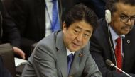Japanese Prime Minister Shinzo Abe attends the World Leaders for Universal Health Coverage event held at U.N. headquarters in New York, U.S., September 18, 2017. REUTERS/Eduardo Munoz Alvarez.