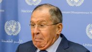 Russia's Foreign Minister Sergey Lavrov delivers remarks at a news conference at the 72nd United Nations General Assembly at U.N. headquarters in New York City, U.S. September 22, 2017. REUTERS/Stephanie Keith 
