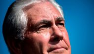 (FILES) This file photo taken on September 11, 2017 shows US Secretary of State Rex Tillerson listening while US President Donald Trump speaks during a memorial service at the Pentagon for the 9/11 terrorist attacks in Washington, DC.   AFP / Brendan Smia