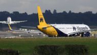 A Monarch Airlines passenger aircraft prepares for take off from Gatwick Airport in southern England, Britain, October 9, 2016. REUTERS/Toby Melville/File Photo