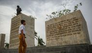 Cuban Lazaro Ernesto, one of the so-called 'Ernesticos' -named in honor of Argentine-Cuban guerrilla fighter Ernesto 