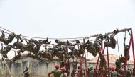 Recruits undergo training at the headquaters of the Depot of the Nigerian Army in Zaria, Kaduna State in northcentral Nigeria, on October 5, 2017.  AFP / PIUS UTOMI EKPEI
