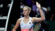 Czech Republic's Karolina Pliskova celebrates winning her group stage match with USA's Venus Williams REUTERS/Edgar Su
