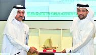 QU President, Dr Hassan Al Derham (right) and Secretary-General of the Ministry of Foreign Affairs and Vice-President of Qatar Committee for Alliance of Civilisations, Dr Ahmed bin Hassan Al Hammadi during an event to launch the “Qatar Global Award for Di