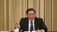 A file photo of Communist Party Secretary of Jiangsu, Li Qiang,speaks during the Jiangsu delegation's group discussion during the National People's Congress (NPC), in Beijing, China March 7, 2017. REUTERS/Stringer