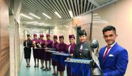 Qatar Airways cabin crew during the ceremony. 