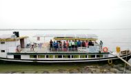 Solar powered boat clinic on river Bramhaputra operated by C-NES in Jorhat, Assam.