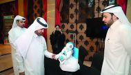 Katara General Manager Dr Khalid bin Ibrahim Al Sulaiti and other officials at the ‘Fourth Tech Forum’ held at Katara Drama Theatre on Wednesday.