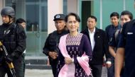 Myanmar State Counselor Aung San Suu Kyi visited Sittwe in restive Rakhine state on Nov 2, 2017. (Photo: AFP/STR).
