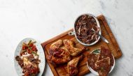 Greek-Style Roast Chicken With Crispy Rosemary Potato Pancake and Sauteed Mushrooms (Photo for The Washington Post by Renee Comet)
