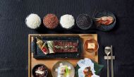 An undated handout photo of the food provided by South Korea's Presidential Blue House in Seoul shows a meal to be served at the state dinner for US President Donald Trump and First Lady Melania Trump.AFP PHOTO / THE BLUE HOUSE