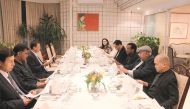 South Korean Ambassador, Heung Kyeong Park (third left), conducts a media briefing at his residence recently.