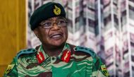 This file photo taken on November 13, 2017 shows Army General Constantino Chiwenga Commander of the Zimbabwe Defence Forces addressing a media conference held at the Zimbabwean Army Headquarters in Harare. AFP / Jekesai Njikizana