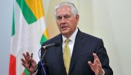 US Secretary of State Rex Tillerson talks to the media during a press conference after he met with Myanmar's State Counselor Aung San Suu Kyi at Naypyidaw on November 15, 2017.   AFP / AUNG HTET

