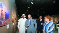 Dignitaries taking a tour at the exhibition at Katara.