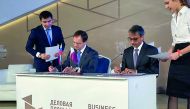 Minister of Culture and Sports H E Salah bin Ghanem Al Ali signing a joint declaration for cooperation with his Russian counterpart Vladimir Medinsky, on preparation for the Year of Culture Qatar – Russia 2018. 