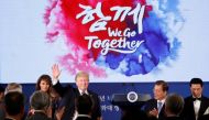 U.S. President Donald Trump and first lady Melania attend a state dinner hosted by South Korea's President Moon Jae-in at the Blue House in Seoul, South Korea November 7, 2017. Source: Reuters/Jonathan Ernst.