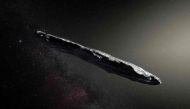 This handout photo released by the European Southern Observatory on November 20, 2017 shows an artist's impression of the first interstellar asteroid: Oumuamua. AFP PHOTO / EUROPEAN SOUTHERN OBSERVATORY / M. Kornmesser