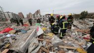 Rescue workers work at the site of a blast in Ningbo, Zhejiang province, China November 26, 2017. REUTERS.