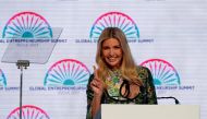 Ivanka Trump, daughter of U.S. President Donald Trump, speaks during the Global Entrepreneurship Summit (GES) in Hyderabad, India November 28, 2017. REUTERS/Cathal McNaughton
