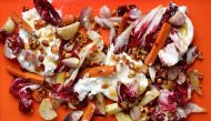 Roasted Winter Vegetable and Burrata Salad. Photo by Deb Lindsey for The Washington Post.
