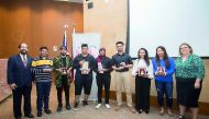 The competition winners with officials.