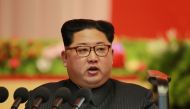 This December 12, 2017 picture released from North Korea's official Korean Central News Agency (KCNA) on December 13, 2017 shows North Korean leader Kim Jong-Un attending the 8th Conference of Munitions Industry in Pyongyang. AFP PHOTO/KCNA VIA KNS