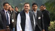 Indian Congress Party President-elect Rahul Gandhi arrives to pay homage during a remembrance ceremony for the 2001 attack on Parliament at Parliament House in New Delhi on December 13, 2017./ AFP.