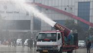 A view of an anti-smog gun trial in New Delhi on December 20, 2017. / AFP