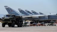 Russian military jets are seen at Hmeymim air base in Syria. Reuters