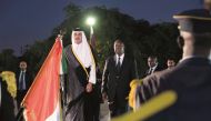 Emir H H Sheikh Tamim bin Hamad Al Thani receiving a guard of honour upon his arrival in Abidjan, Cote d’Ivoiree, yesterday. Also seen is Cote d’Ivoiree President Alassane Ouattara. 
