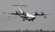 China's domestically developed AG600, the world's largest amphibious aircraft, is seen during its maiden flight in Zhuhai, Guangdong province, China December 24, 2017. REUTERS/Stringer 