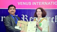 Professor Syed Javaid Zaidi receiving the award. 