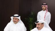 Minister of Transport and Communications H E Jassim bin Saif Al Sulaiti inaugurating the new website of Civil Aviation Authority (CAA) in the presence of Abdulla Nasser Turki Al Subaey, Chairman, CAA.