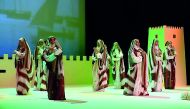 Artistes perform during the Story of Qatar Operetta at The Drama Theatre at the Cultural Village Foundation- Katara.