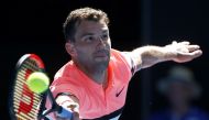 Tennis - Australian Open - Grigor Dimitrov of Bulgaria v Dennis Novak of Austria - Rod Laver Arena, Melbourne, Australia, January 15, 2018. Dimitrov hits a shot. REUTERS/Thomas Peter
