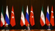 The three powers, Iran, Russia  and Turkey  are joint sponsors of a peace process for Syria that has looked to still fighting by setting up 