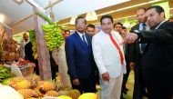 ASP Liyanage (centre) and Mohamed Althaf (right), visiting the festival venue after the inauguration. Pics: Salim Matramkot / The Peninsula
