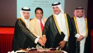 Minister of Administrative Development, Labour and Social Affairs H E Dr Issa bin Saad Al Jafali Al Nuaimi; Minister of Municipality and Environment H E Mohamed bin Abdullah Al Rumaihi; Director of the Protocol Department Ambassador H E Ibrahim Yousif Abd