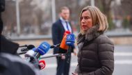 Federica Mogherini, High Representative of the European Union for Foreign Affairs and Security Policy speaks to journalists as she arrives for the Informal Meeting of EU Foreign Affairs ministers (Gymnich) in Sofia, Bulgaria on February 15, 2018. AFP / Ni