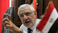 In this file photo taken on May 24, 2011 then Egyptian presidential candidate and reformist member of the Muslim Brotherhood, Abdel Moneim Abul Fotouh, speaks during an interview with AFP at his office at the doctors' syndicate in Cairo.  AFP / Khaled Des